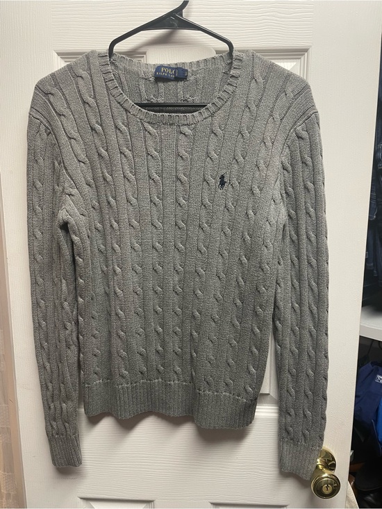 Ralph Lauren Sweaters - Ralph Lauren Gray Cable-Knit Crewneck Sweater